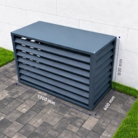 Pokrov za zunanjo enoto klimatske naprave, aluminij, antracit, 100x70x50 cm