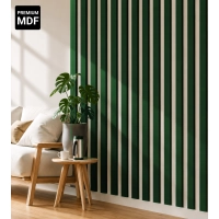 3D Lamellenwand, Holzlamellen für Wand oder Decke (16x30 mm) (Grün)