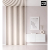 3D Lamellenwand, Holzlamellen für Wand oder Decke (16x30 mm) (Weiß)