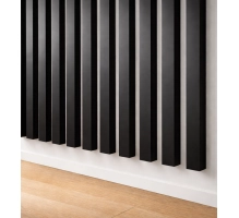 3D dekorative Lamellen, Holzleisten für Wände, Decke oder Trennwand (28x37 mm) (schwarz)