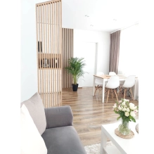 Decorative 3D wall wood slat, MDF, for wall or partition walls (28x60mm) (oak sonoma)