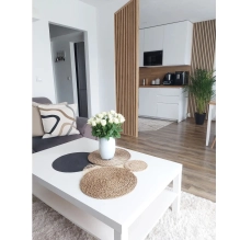 Decorative 3D wall wood slat, MDF, for wall or partition walls (28x60mm) (oak sonoma)