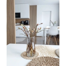 Decorative 3D wall wood slat, MDF, for wall or partition walls (28x60mm) (oak sonoma)