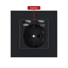 Wandsteckdose Spionen kamera, CMOS, Wi-Fi, 1080p (Full-HD), kamera für spion, Schwarz