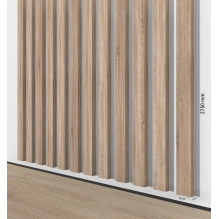 3D Lamellenwand, Holzlamellen für Wand oder Decke (16x30 mm) (Sonoma-Eiche)
