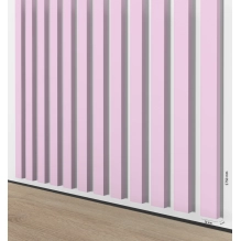 3D dekorative Lamellen für Wände und Decke, Holzleiste (HELLROSA), 16x28mm