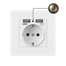 Wandsteckdose Spionen kamera, CMOS, Wi-Fi, 1080p (HD), kamera für spion, Weiß