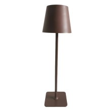 Tischlampe für Restaurants, BRAUN, mit Akku, wiederaufladbar, 3600 mAh