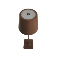 Tischlampe für Restaurants, BRAUN, mit Akku, wiederaufladbar, 3600 mAh