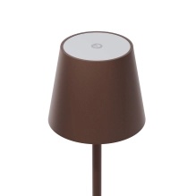 Tischlampe für Restaurants, BRAUN, mit Akku, wiederaufladbar, 3600 mAh
