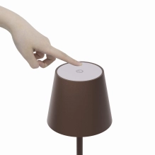 Tischlampe für Restaurants, BRAUN, mit Akku, wiederaufladbar, 3600 mAh