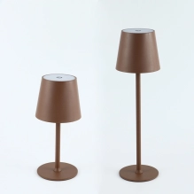Tischlampe für Restaurants, BRAUN, mit Akku, wiederaufladbar, 3600 mAh