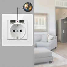 Wandsteckdose Spionen kamera, CMOS, Wi-Fi, 1080p (HD), kamera für spion, Weiß