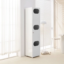 Schrank für Schmutzwäsche, weiß, 3 runde Löcher