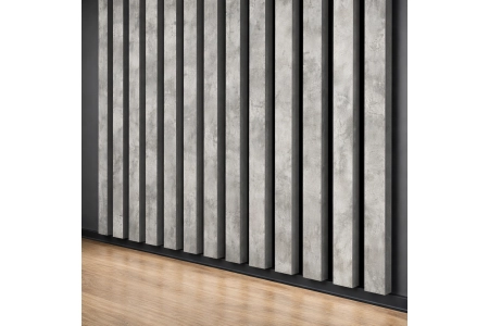 3D dekorative Lamellen, Holzleisten für Wände, Decke oder Trennwand (28x37 cm) (Beton/Loft)