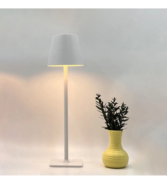 Tischlampe für Restaurants, WEISS, mit Akku, wiederaufladbar, 3600 mAh