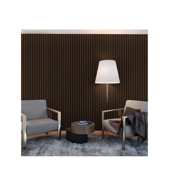 3D dekorative Lamellen, Holzleisten für Wände, Decke oder Trennwand (28x37 mm) (heller Nussbaum)