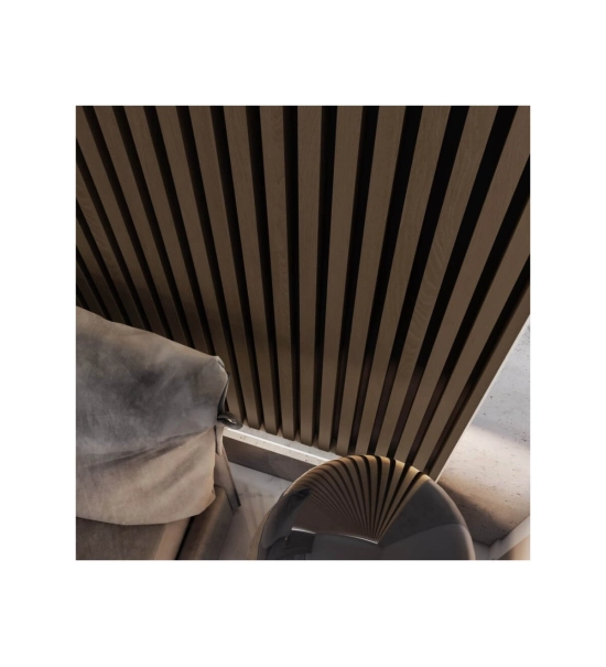 3D dekorative Lamellen, Holzleisten für Wände, Decke oder Trennwand (28x37 mm) (heller Nussbaum)