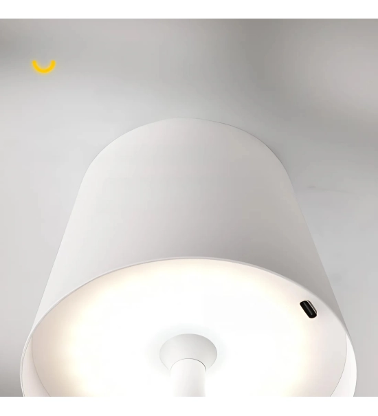 Tischlampe für Restaurants, WEISS, mit Akku, wiederaufladbar, 3600 mAh