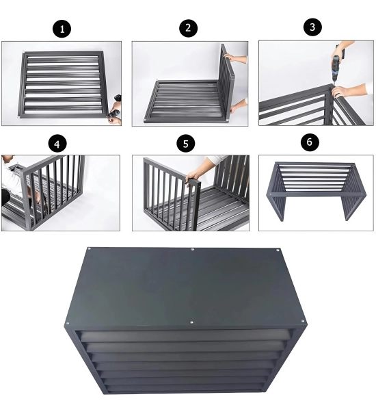 Pokrov za zunanjo enoto klimatske naprave, aluminij, antracit, 100x70x50 cm [CLONE]