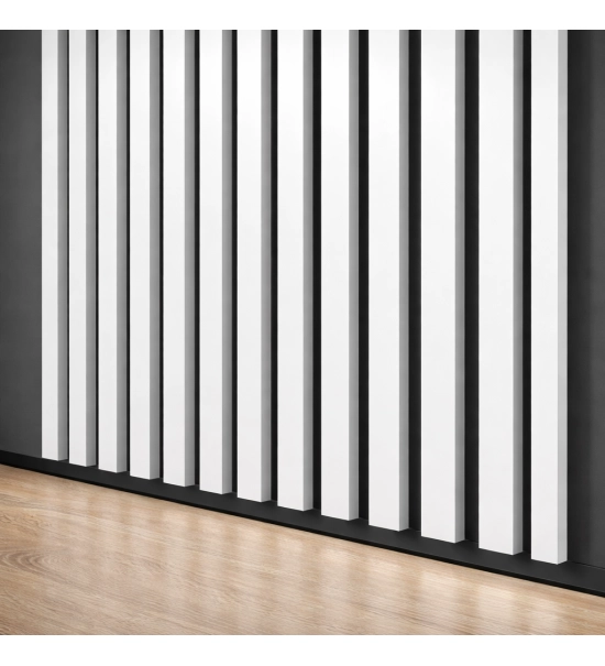 3D Lamellenwand, Holzlamellen für Wand oder Decke (16x30 mm) (Weiß)