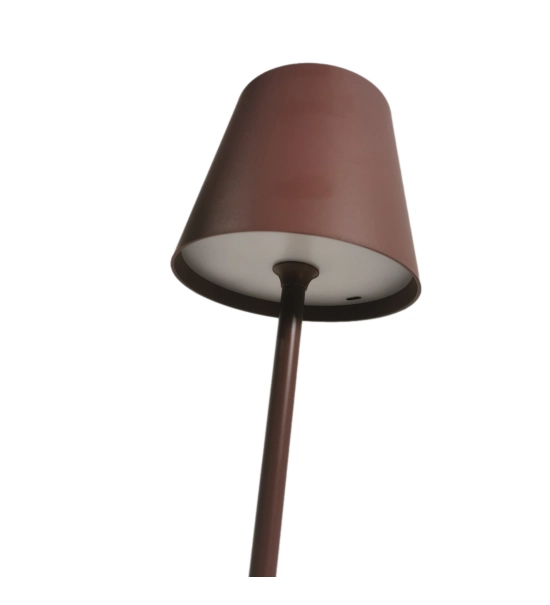 Tischlampe für Restaurants, BRAUN, mit Akku, wiederaufladbar, 3600 mAh