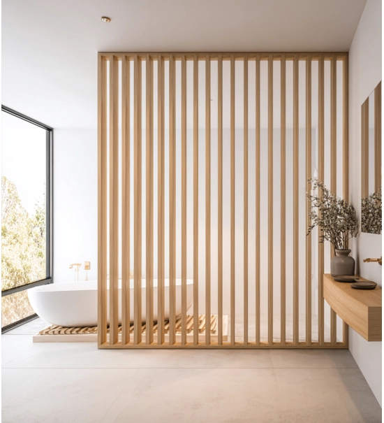 Holzlatten für Trennwände (28x60 mm) (RUSTIKALE EICHE)