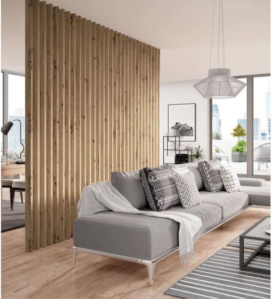 Holzlatten für Trennwände (28x60 mm) (RUSTIKALE EICHE)