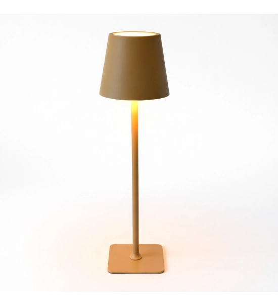 Tischlampe für Restaurants, BEIGE, mit Akku, wiederaufladbar, 3600 mAh