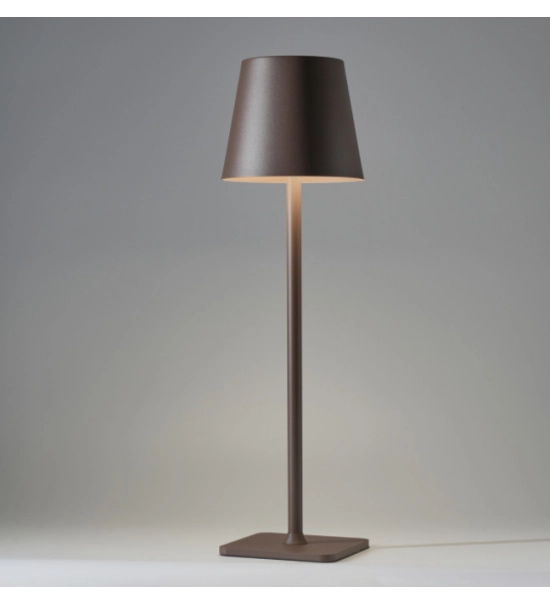 Tischlampe für Restaurants, BRAUN, mit Akku, wiederaufladbar, 3600 mAh