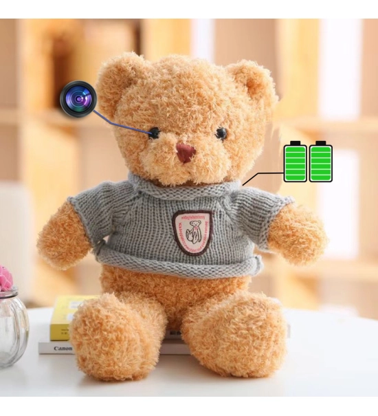 Versteckte Wi-Fi-Kamera, versteckt im Teddybär-Spielzeug, 128 GB SD