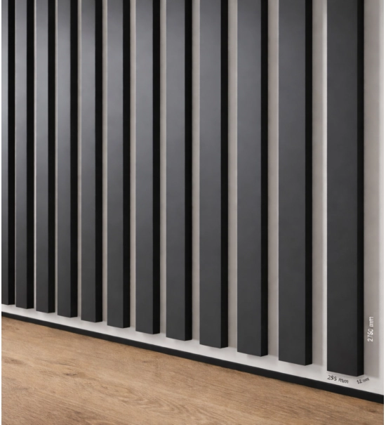3D Lamellenwand, Holzlamellen für Wand oder Decke (16x30 mm) (Anthrazit)