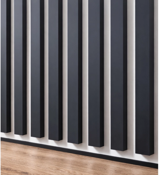 3D Lamellenwand, Holzlamellen für Wand oder Decke (16x30 mm) (Anthrazit)