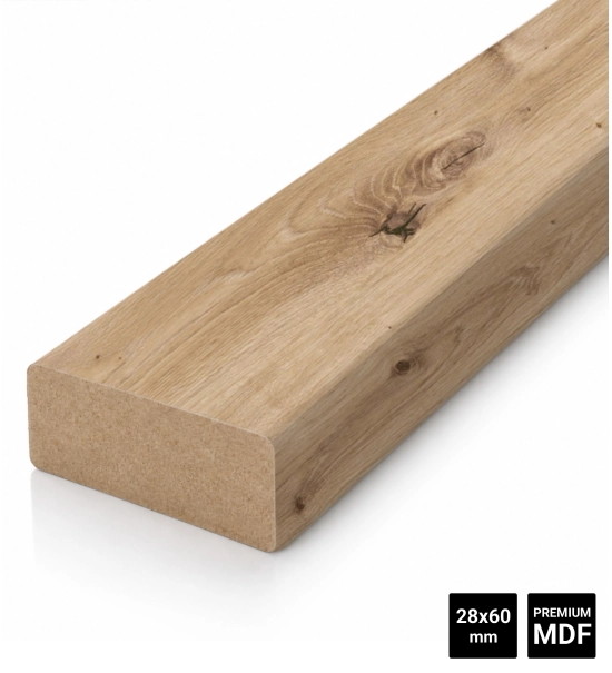 Holzlatten für Trennwände (28x60 mm) (RUSTIKALE EICHE)