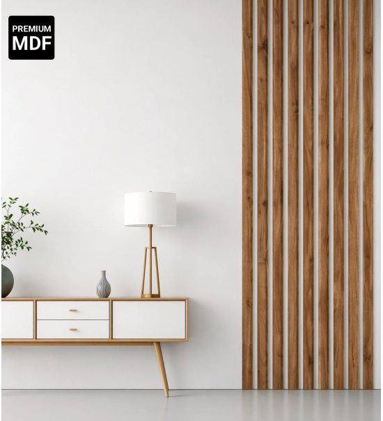 3D dekorative Lamellen, Holzleisten für Wände, Decke oder Trennwand (28x37 mm) (heller Nussbaum)