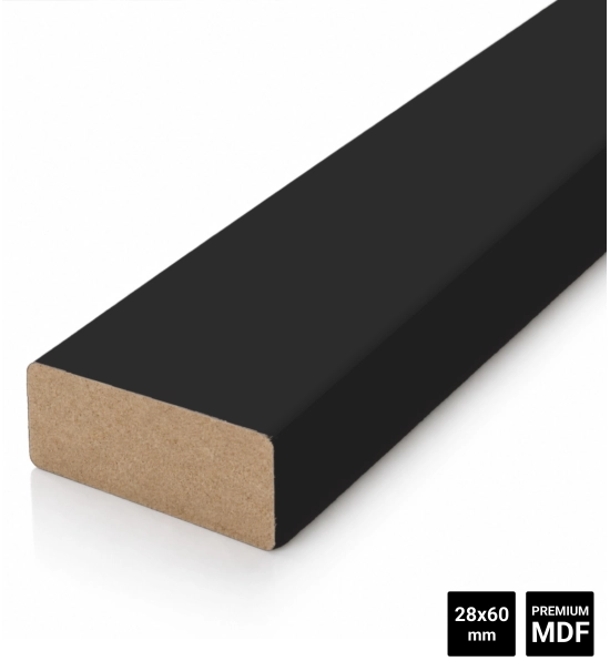 Lesene letvice za pregradne stene (28x60mm) (črna)