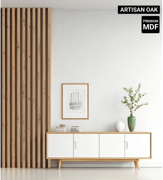 3D Lamellenwand, Holzlamellen für Wand oder Decke (30x40 mm) (rustikale Eiche)