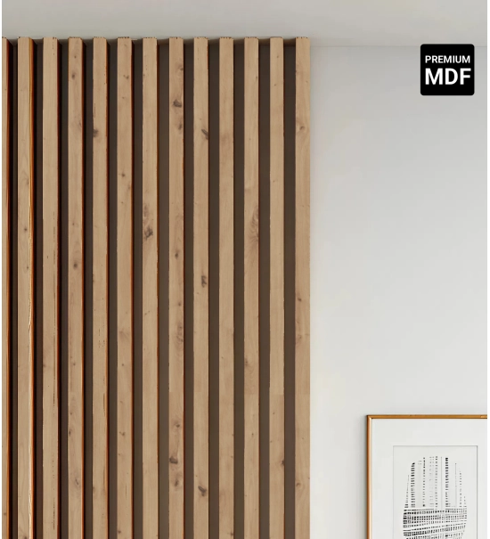 3D Lamellenwand, Holzlamellen für Wand oder Decke (30x40 mm) (rustikale Eiche)
