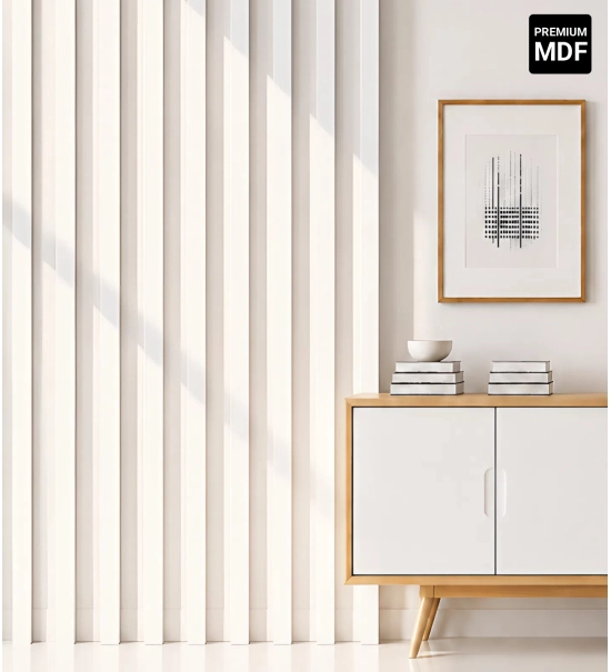 3D Lamellenwand, Holzlamellen für Wand oder Decke (30x40 mm) (Weiß)