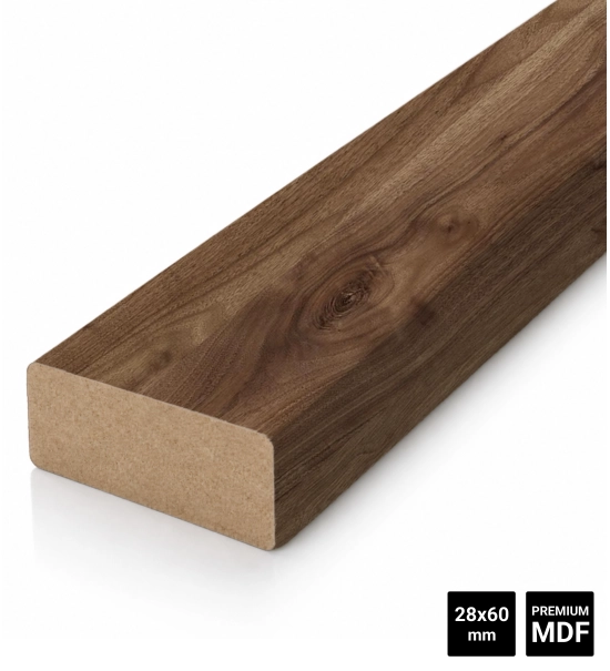 Lesene letvice za pregradne stene (28x60mm) (oreh)