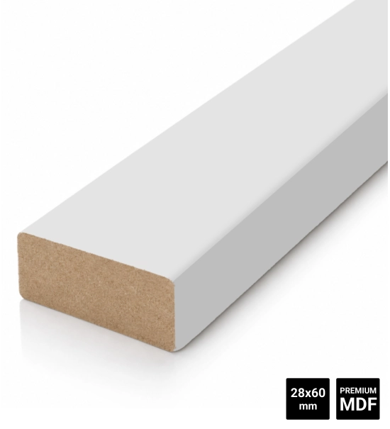 Lesene letvice za pregradne stene (28x60mm) (belo)