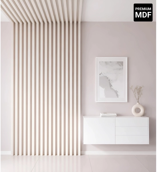 3D Lamellenwand, Holzlamellen für Wand oder Decke (16x30 mm) (Weiß)