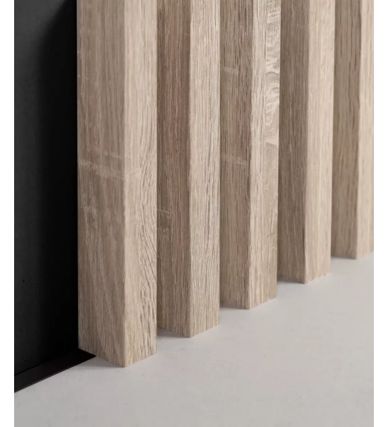 3D dekorative Lamellen, Holzleisten für Wände, Decke oder Trennwand (28x37 mm) (Sonoma Eiche)